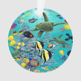 Illustration des tropischen Fisches in der Bucht v Ornament