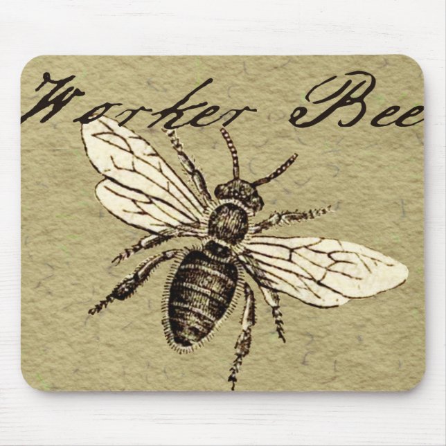 Illustration des Vintagen Bieneninsekts Antike Mousepad (Vorne)