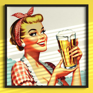 Illustration des Vintagen Bieres Poster