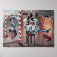 Illustration des Vintagen Comical Barber Shop
