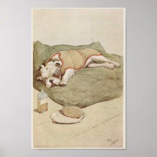 Illustration des Vintagen Englischen Bulldog Poster