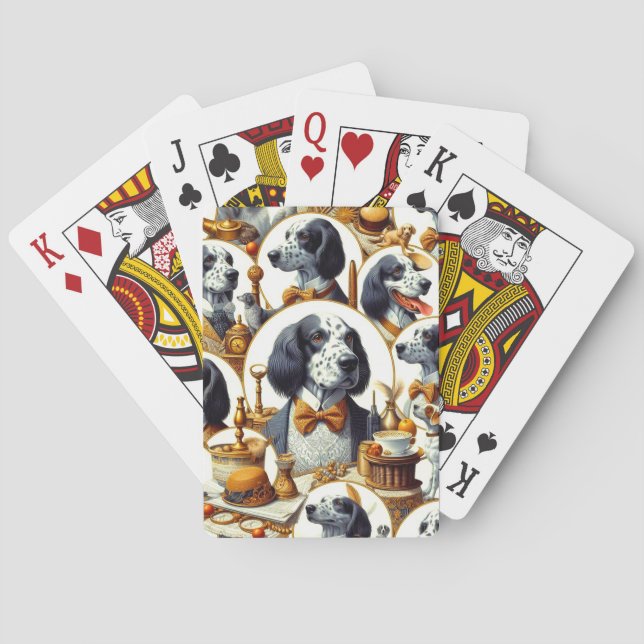 Illustration des Vintagen Englischen Setters Spielkarten (Rückseite)