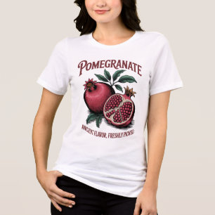 Illustration des Vintagen Granatapfels - Früchte d Tri-Blend Shirt