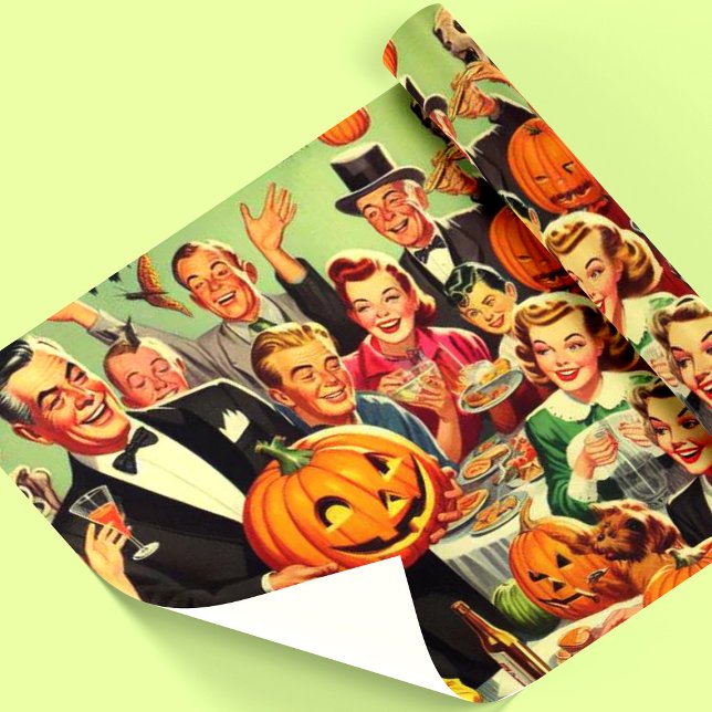 Illustration des Vintagen Halloween-Party Geschenkpapier (Von Creator hochgeladen)