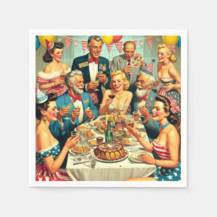 Illustration des Vintagen Party Serviette
