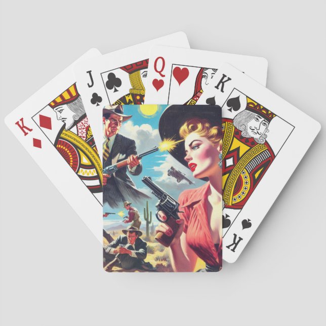Illustration des Vintagen Westerns Spielkarten (Rückseite)