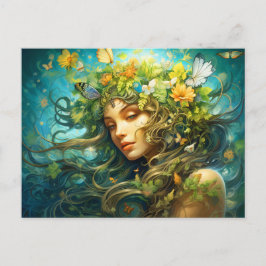 Illustration des Virgo Zodiac-Zeichens Postkarte