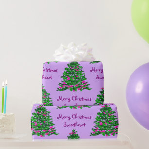 Illustration des Weihnachtsbaums in Wasserfarbe Li Geschenkpapier