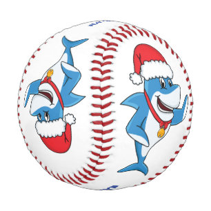 Illustration des Weihnachtshais-Cartoon Baseball
