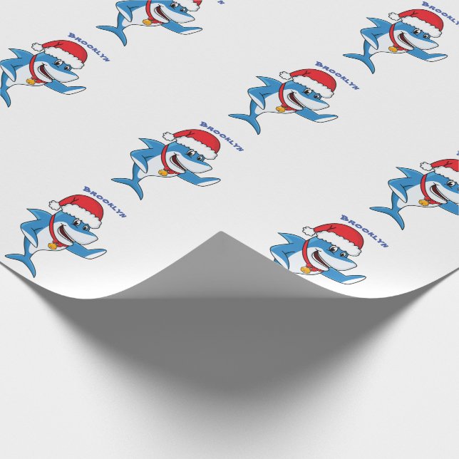 Illustration des Weihnachtshais-Cartoon Geschenkpapier (Ecke)