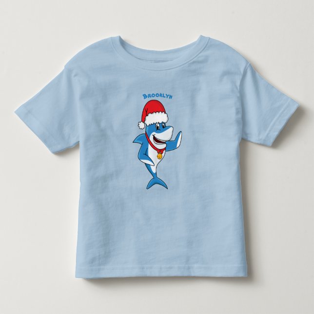 Illustration des Weihnachtshais-Cartoon Kleinkind T-shirt (Vorderseite)