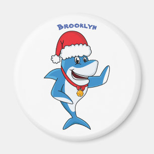 Illustration des Weihnachtshais-Cartoon Magnet
