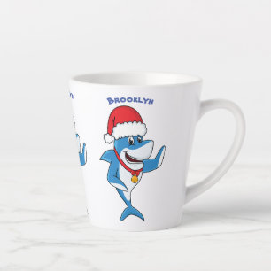 Illustration des Weihnachtshais-Cartoon Milchtasse