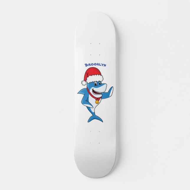Illustration des Weihnachtshais-Cartoon Skateboard (Vorne)