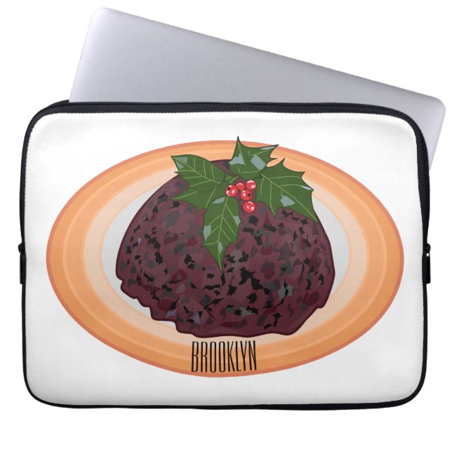 Illustration des Weihnachtspudding-Cartoon Laptopschutzhülle (Vorderseite)