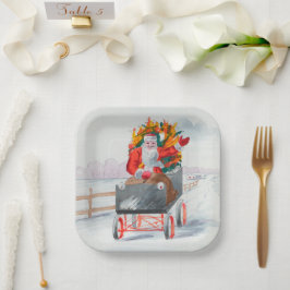Illustration des Weihnachtsurlaubs Pappteller