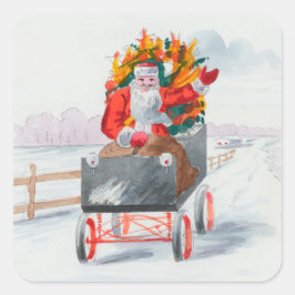 Illustration des Weihnachtsurlaubs Quadratischer Aufkleber