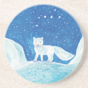 Illustration des weißen Arktischen Foxes (Vulpes l Getränkeuntersetzer
