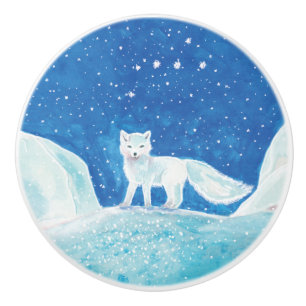 Illustration des weißen Arktischen Foxes (Vulpes l Keramikknauf