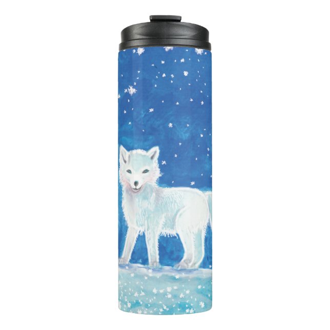 Illustration des weißen Arktischen Foxes (Vulpes l Thermosbecher (Vorderseite)