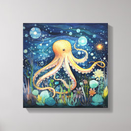 Illustration des Whimsikoktopus Leinwanddruck