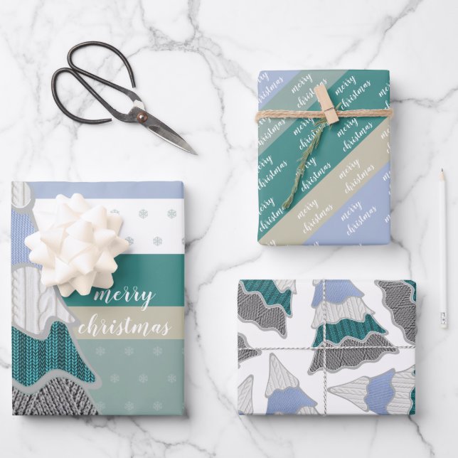 Illustration des Wintermagic Sweater Tree Geschenkpapier Set (Vorderseite)