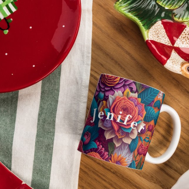 Illustration détaillée de la Mug de café aux fleur (Créateur téléchargé)