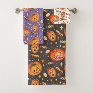 Illustration d'Halloween avec citrouille et bonbon