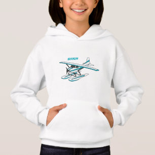 Illustration d'hydravion bleu blanc