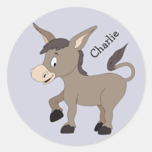 Illustration Donkey nom personnalisé autocollants 