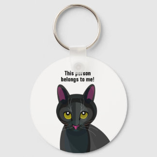 Illustration du chat noir sur le porte-clés