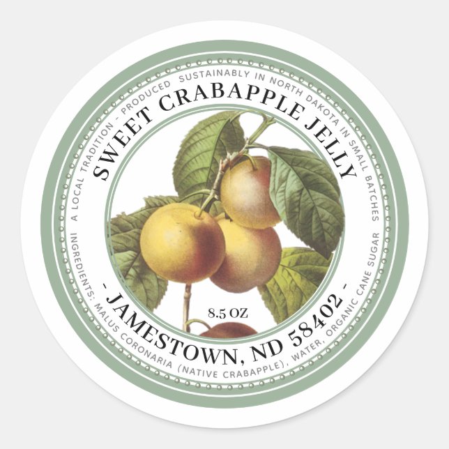 Illustration du Étiquette de gelée avec des pommes (Devant)