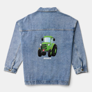 Illustration du joli joyeux tracteur agricole vert