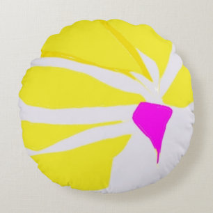 Illustration du lever du soleil floral Coussin ron