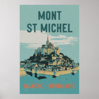 Illustration du Mont Saint Michel Poster France