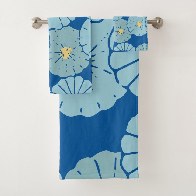 Illustration du motif floral bleu japonais (En situation)