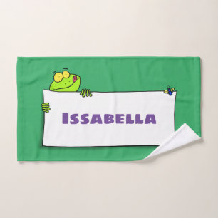 Illustration du panneau de grenouille verte mignon