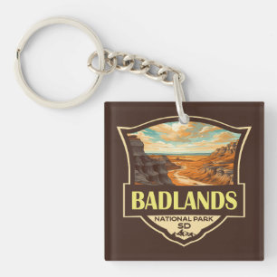 Illustration du parc national Badlands Retro