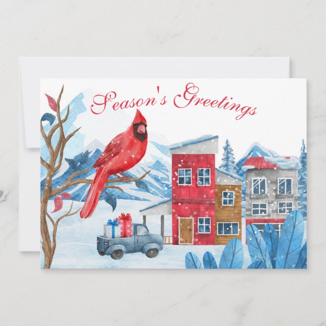 Illustration du paysage hivernal Carte photo de No (Devant)