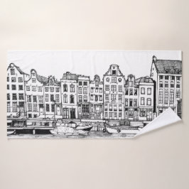 Illustration du paysage urbain du canal d'Amsterda
