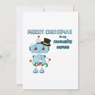 Illustration du robot mignon sur la carte de Noël
