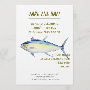 Illustration du thon Invitation d'anniversaire