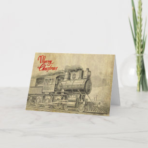 Illustration du train à vapeur vintage Carte de No