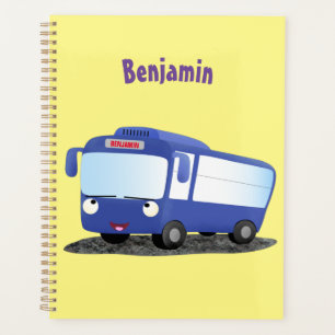 Illustration d'un bus moderne bleu mignon