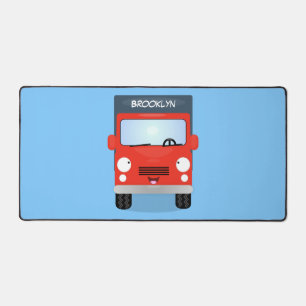 Illustration d'un camion kawaii rouge mou