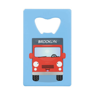 Illustration d'un camion kawaii rouge mou