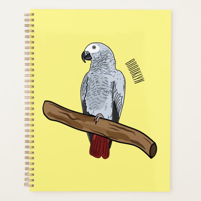 Illustration d'un perroquet gris en Afrique (Devant)