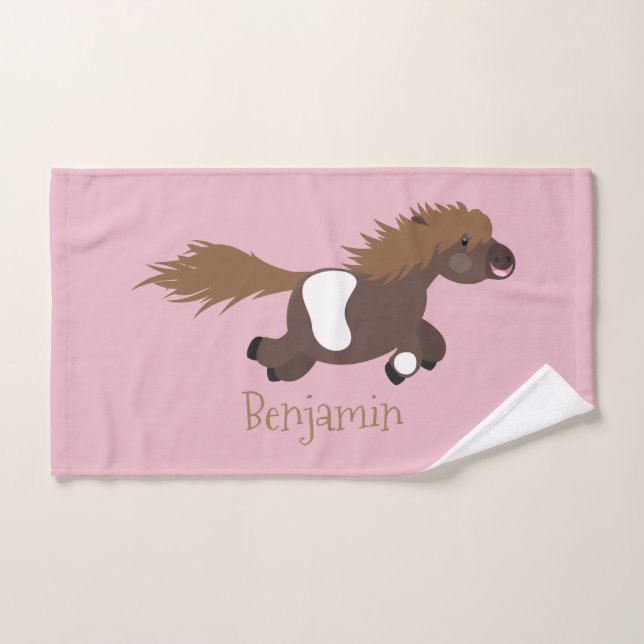 Illustration d'un poney de Shetland mignon (Serviette à main)