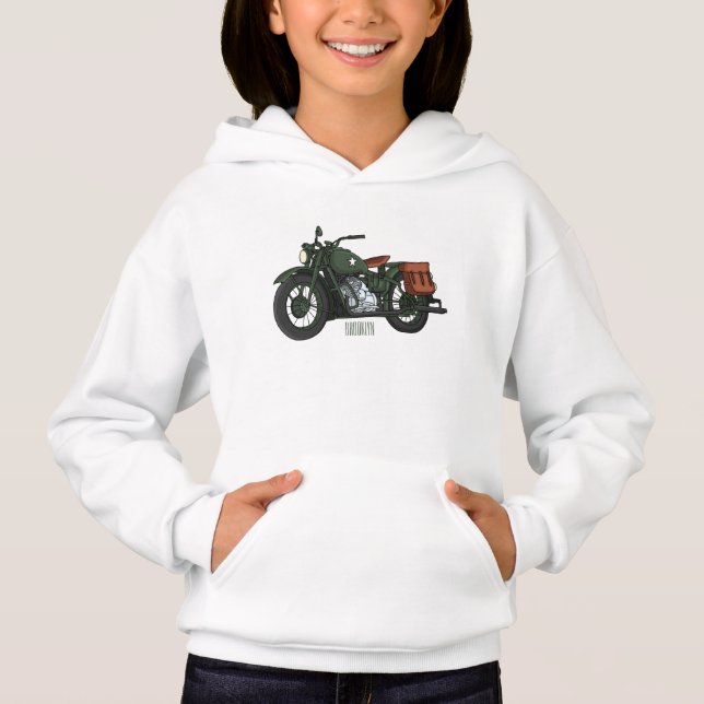 Illustration d'une moto de croiseur militaire (Devant)