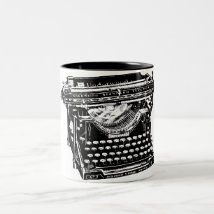 Illustration einer alten Schreibmaschine Zweifarbige Tasse